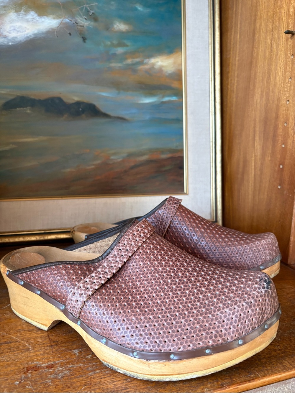 Scandi Wood x Leather Clog 44 11
